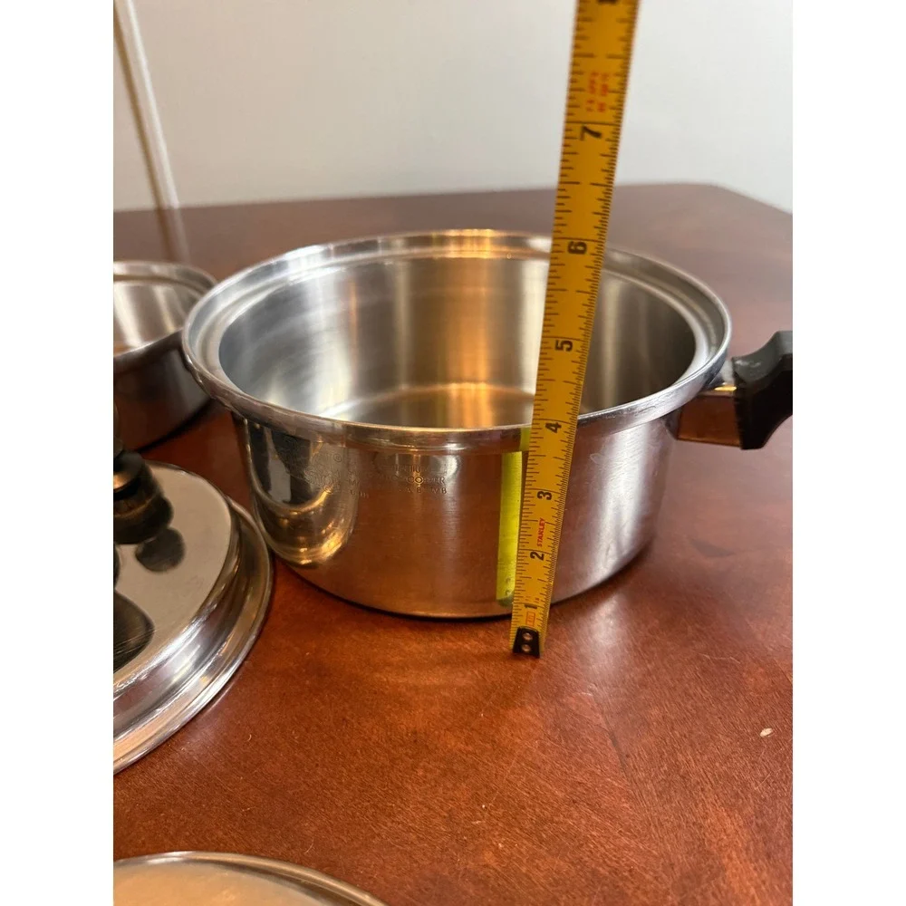 Royal Prestige 7-Ply Stainless Steel Silver Alloy Copper Saucepan Set USA Made